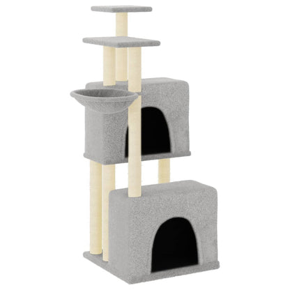 Cat Tree with Sisal Scratching Posts Light Grey 122 cm