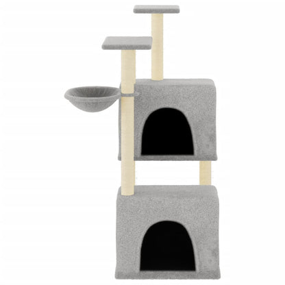 Cat Tree with Sisal Scratching Posts Light Grey 122 cm