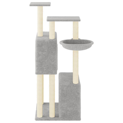 Cat Tree with Sisal Scratching Posts Light Grey 122 cm