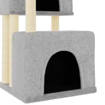Cat Tree with Sisal Scratching Posts Light Grey 122 cm