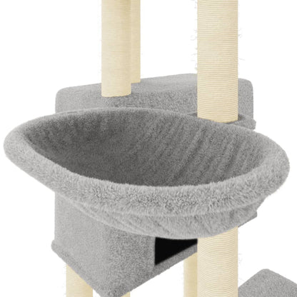 Cat Tree with Sisal Scratching Posts Light Grey 122 cm