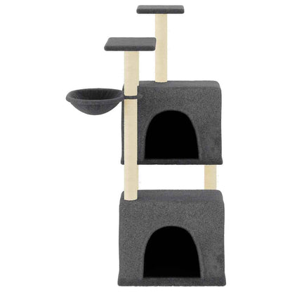Cat Tree with Sisal Scratching Posts Dark Grey 122 cm