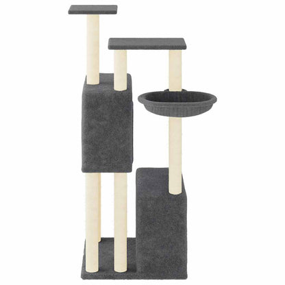 Cat Tree with Sisal Scratching Posts Dark Grey 122 cm
