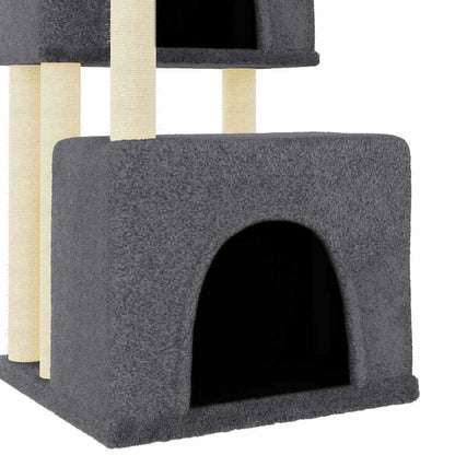 Cat Tree with Sisal Scratching Posts Dark Grey 122 cm