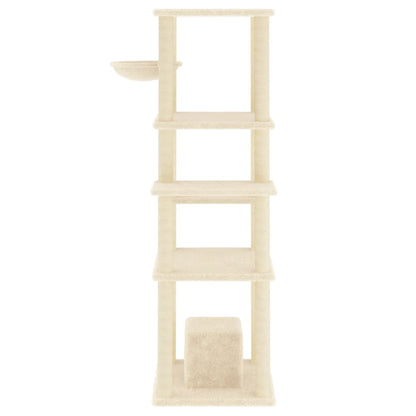 Cat Tree with Sisal Scratching Posts Cream 154 cm