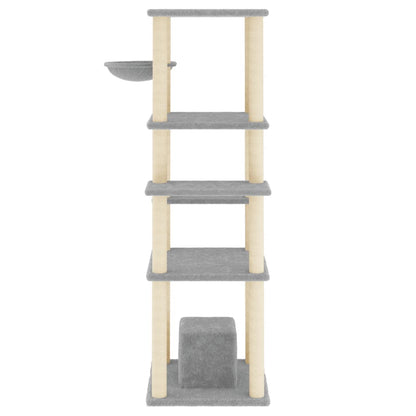 Cat Tree with Sisal Scratching Posts Light Grey 154 cm