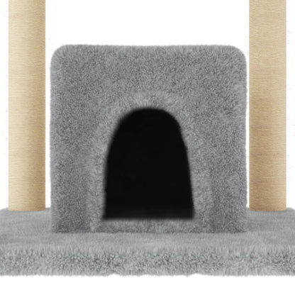 Cat Tree with Sisal Scratching Posts Light Grey 154 cm