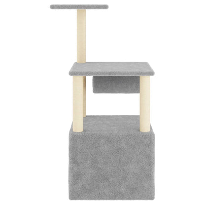 Cat Tree with Sisal Scratching Posts Light Grey 109.5 cm