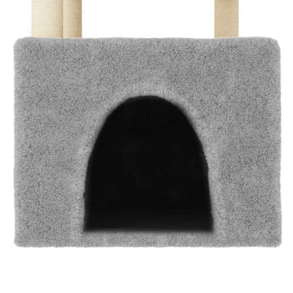 Cat Tree with Sisal Scratching Posts Light Grey 109.5 cm