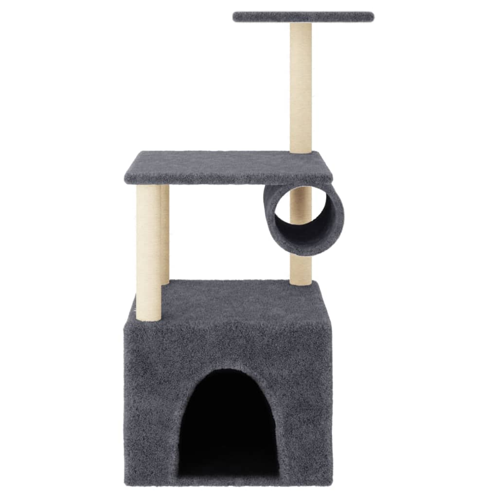 Cat Tree with Sisal Scratching Posts Dark Grey 109.5 cm
