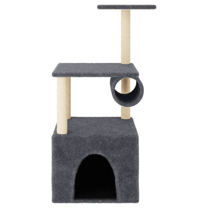 Cat Tree with Sisal Scratching Posts Dark Grey 109.5 cm
