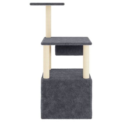 Cat Tree with Sisal Scratching Posts Dark Grey 109.5 cm