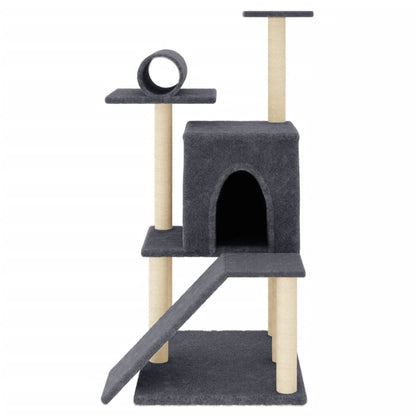 Cat Tree with Sisal Scratching Posts Dark Grey 110.5 cm