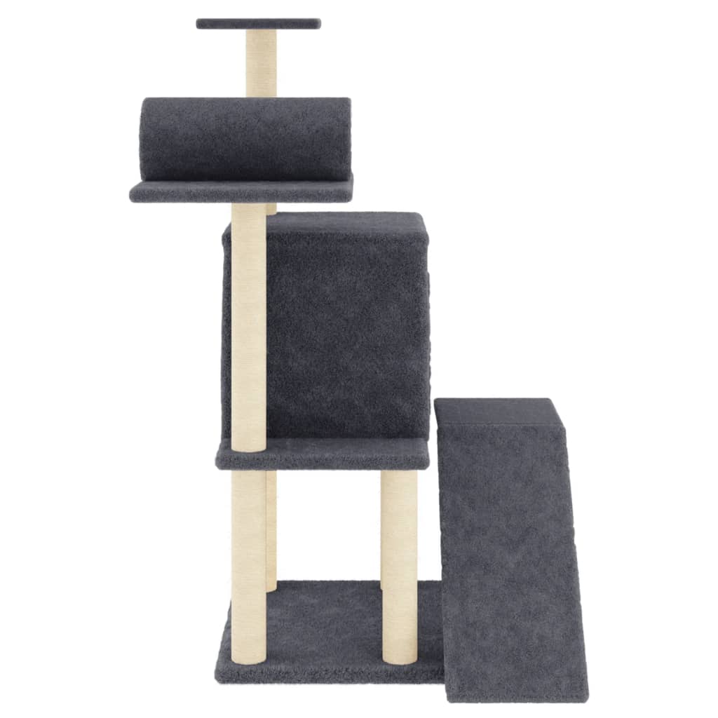 Cat Tree with Sisal Scratching Posts Dark Grey 110.5 cm