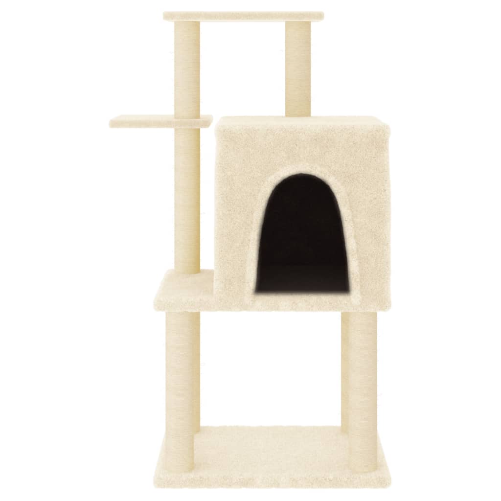 Cat Tree with Sisal Scratching Posts Cream 97 cm