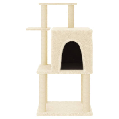 Cat Tree with Sisal Scratching Posts Cream 97 cm
