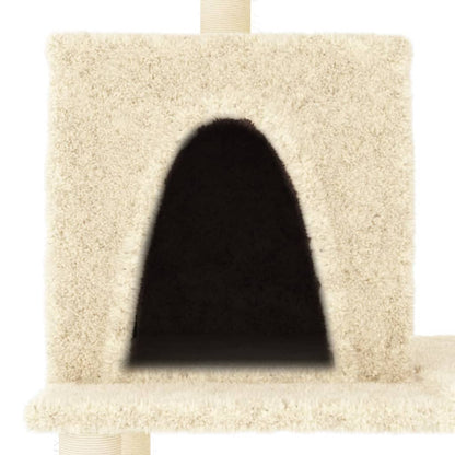 Cat Tree with Sisal Scratching Posts Cream 167 cm