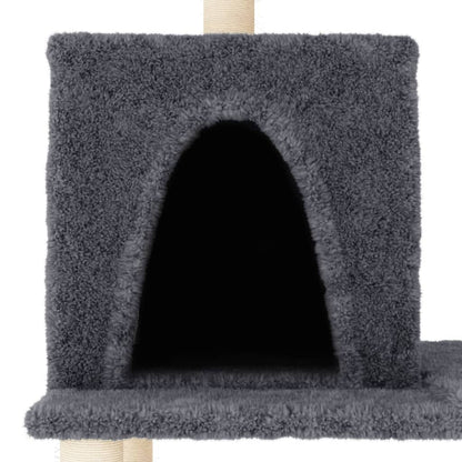 Cat Tree with Sisal Scratching Posts Dark Grey 167 cm
