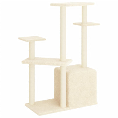 Cat Tree with Sisal Scratching Posts Cream 107.5 cm