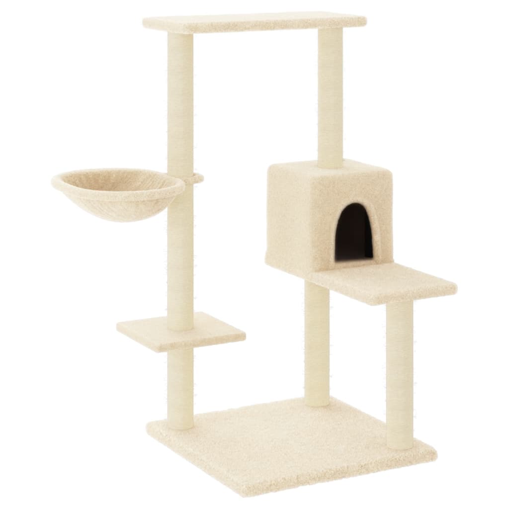 Cat Tree with Sisal Scratching Posts Cream 95 cm