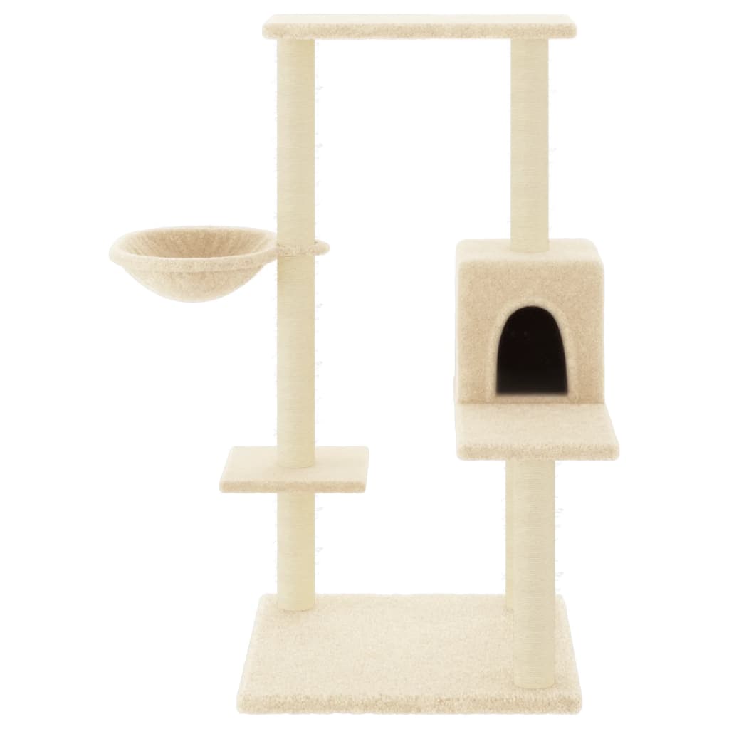 Cat Tree with Sisal Scratching Posts Cream 95 cm