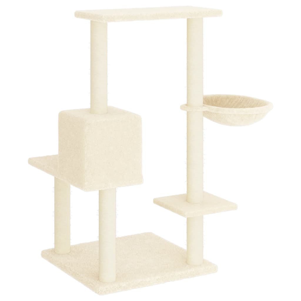 Cat Tree with Sisal Scratching Posts Cream 95 cm