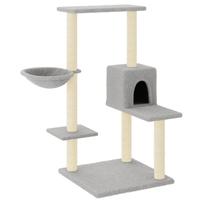Cat Tree with Sisal Scratching Posts Light Grey 95 cm