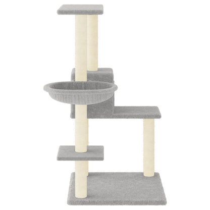 Cat Tree with Sisal Scratching Posts Light Grey 95 cm