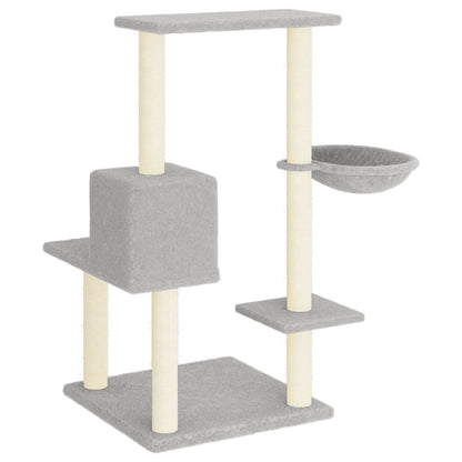 Cat Tree with Sisal Scratching Posts Light Grey 95 cm