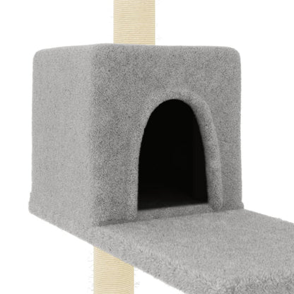 Cat Tree with Sisal Scratching Posts Light Grey 95 cm