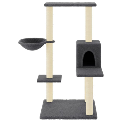 Cat Tree with Sisal Scratching Posts Dark Grey 95 cm