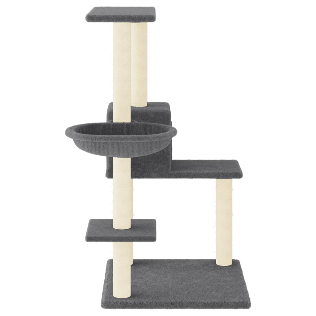 Cat Tree with Sisal Scratching Posts Dark Grey 95 cm