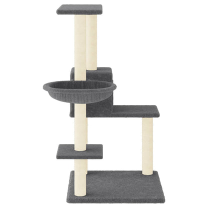Cat Tree with Sisal Scratching Posts Dark Grey 95 cm