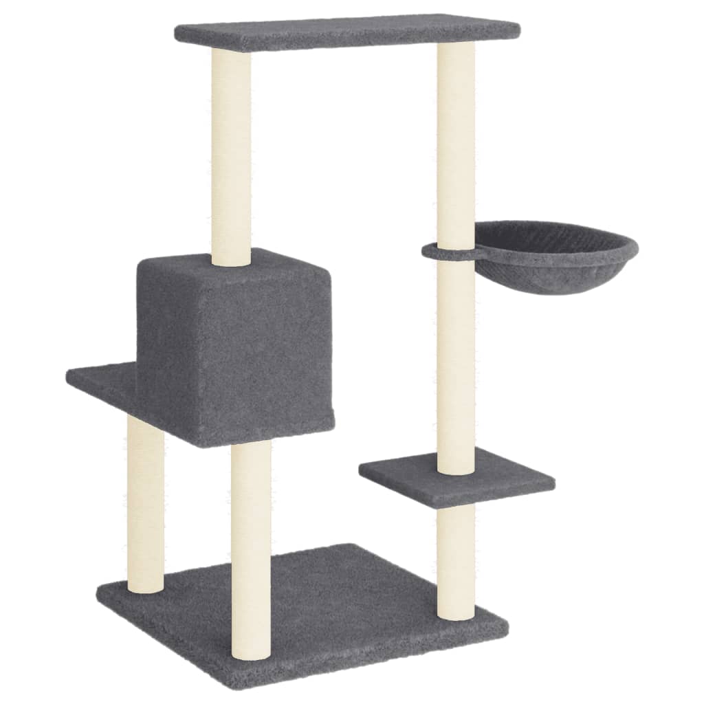 Cat Tree with Sisal Scratching Posts Dark Grey 95 cm