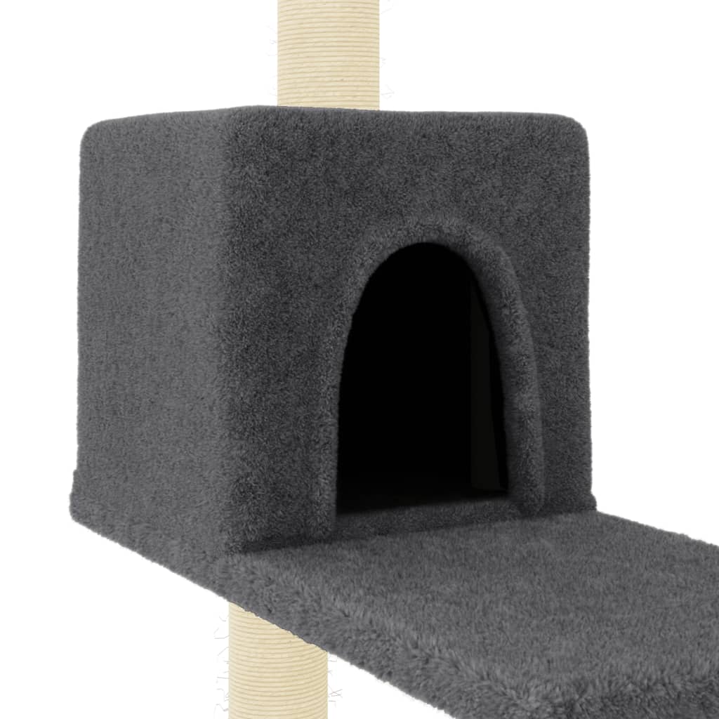 Cat Tree with Sisal Scratching Posts Dark Grey 95 cm