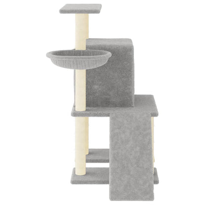 Cat Tree with Sisal Scratching Posts Light Grey 96.5 cm