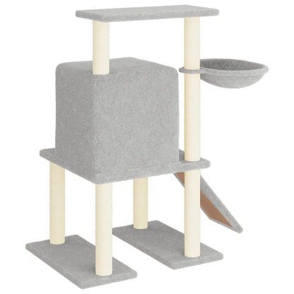 Cat Tree with Sisal Scratching Posts Light Grey 96.5 cm