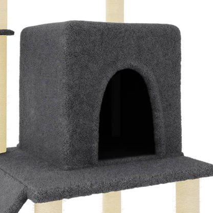 Cat Tree with Sisal Scratching Posts Dark Grey 96.5 cm