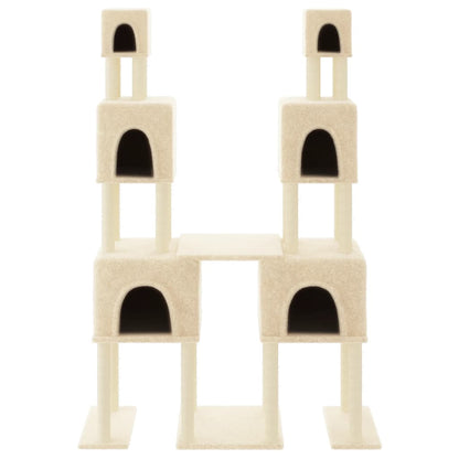 Cat Tree with Sisal Scratching Posts Cream 199 cm