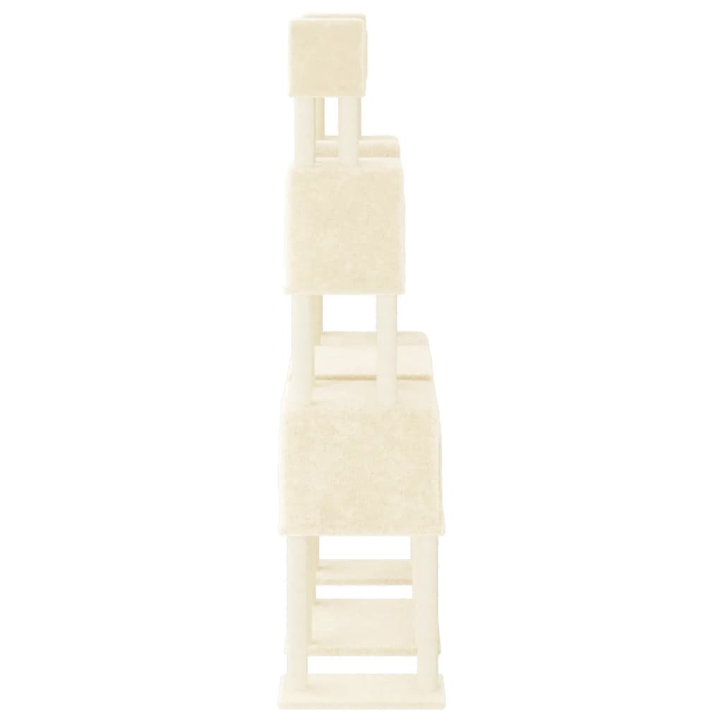 Cat Tree with Sisal Scratching Posts Cream 199 cm
