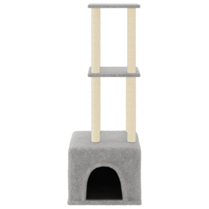 Cat Tree with Sisal Scratching Posts Light Grey 133.5 cm