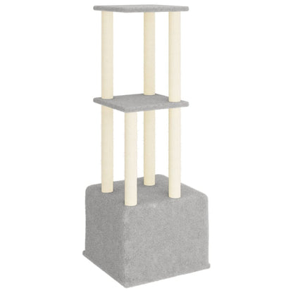 Cat Tree with Sisal Scratching Posts Light Grey 133.5 cm