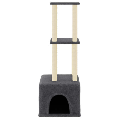 Cat Tree with Sisal Scratching Posts Dark Grey 133.5 cm