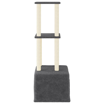 Cat Tree with Sisal Scratching Posts Dark Grey 133.5 cm