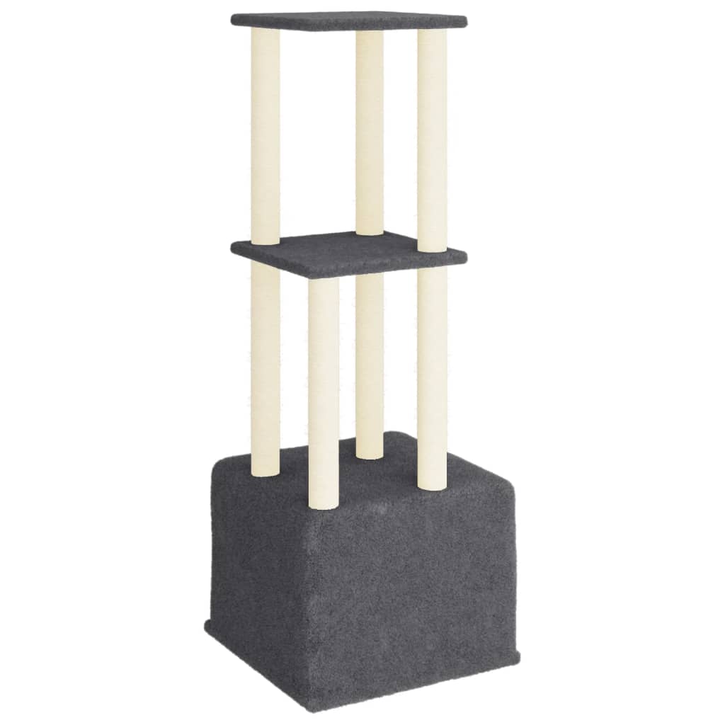 Cat Tree with Sisal Scratching Posts Dark Grey 133.5 cm