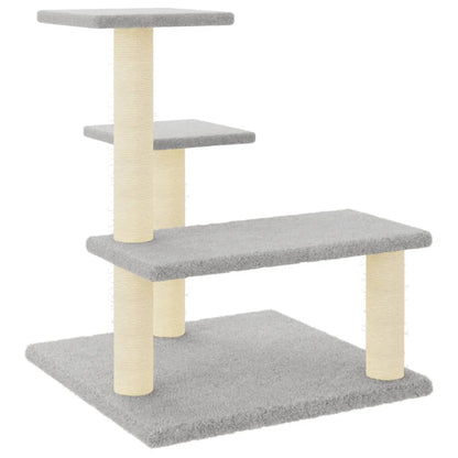Cat Tree with Sisal Scratching Posts Light Grey 61 cm