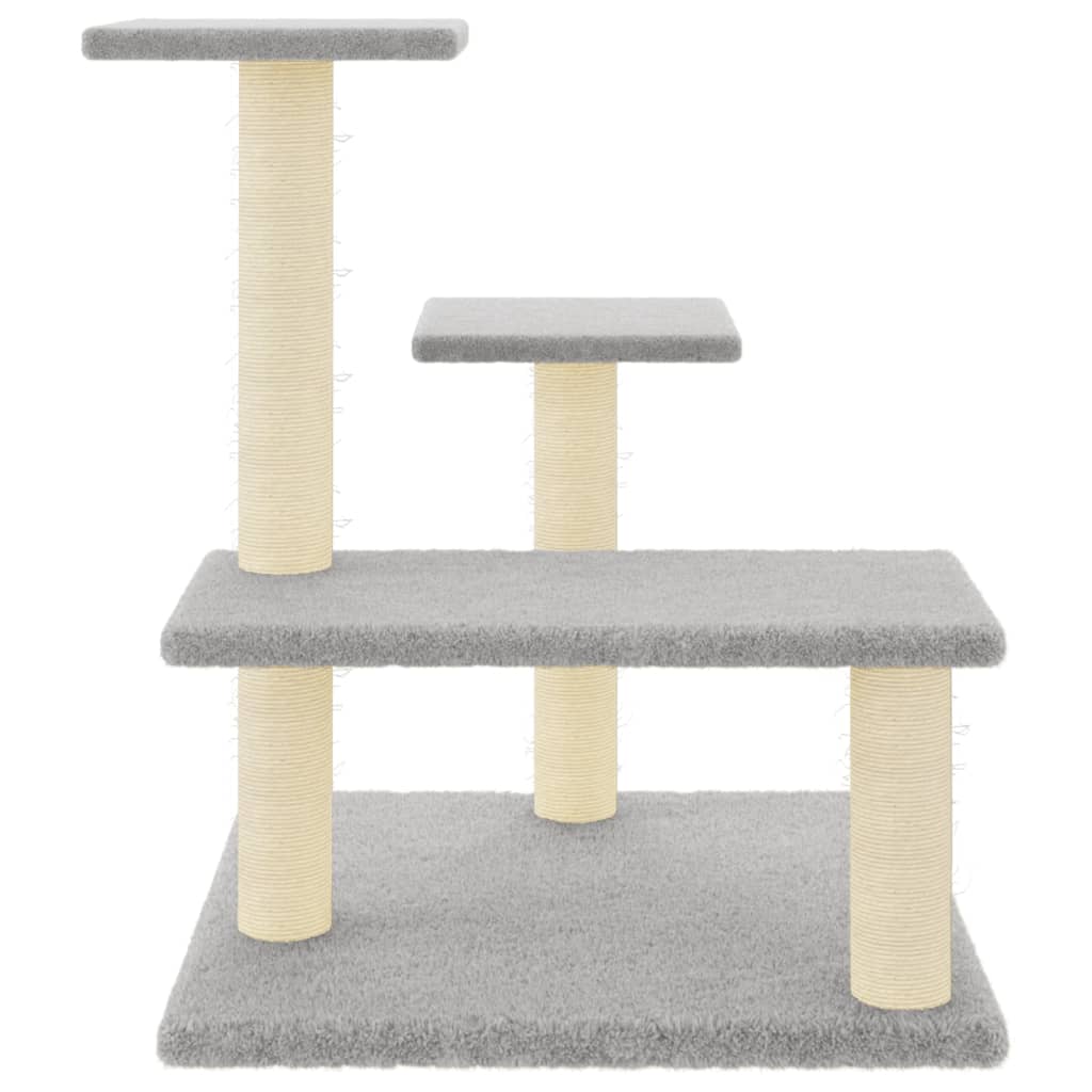 Cat Tree with Sisal Scratching Posts Light Grey 61 cm