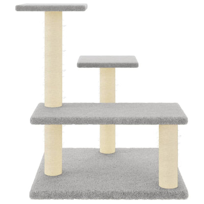 Cat Tree with Sisal Scratching Posts Light Grey 61 cm