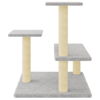 Cat Tree with Sisal Scratching Posts Light Grey 61 cm