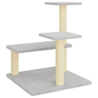 Cat Tree with Sisal Scratching Posts Light Grey 61 cm